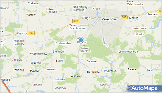 mapa Nowy Kębłów, Nowy Kębłów na mapie Targeo
